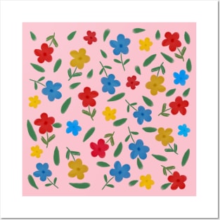 STYLISH COLORFUL FLOWERS PATTERN Posters and Art